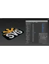 3ds Max con un logotipo SVG extruido en el visor y el Slate Material Editor con materiales de varios IDs