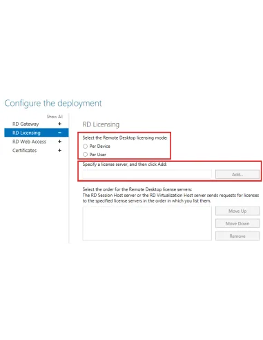 Windows Server 2025 Remote Desktop Services (RDS) - 50 User CAL: Configurar la implementación de Escritorio remoto: licencias