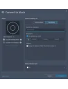AutoCAD LT 2026: cuadro Convertir a bloque de Smart Blocks con instancias detectadas y opciones de punto base