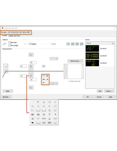 AutoCAD Mechanical 2022: cuadro Símbolo de soldadura ISO con revisión ISO 2553:2019 y biblioteca de símbolos