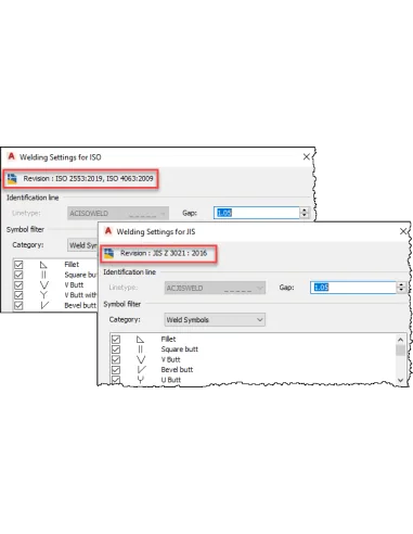 AutoCAD Mechanical 2022: ajustes de soldadura ISO (ISO 2553:2019) y JIS (JIS Z 3021:2016)