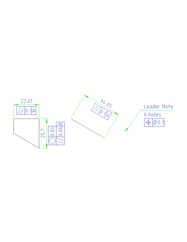 AutoCAD Mechanical 2023: marcos de control de forma asociados a cotas, notas de guía y directrices