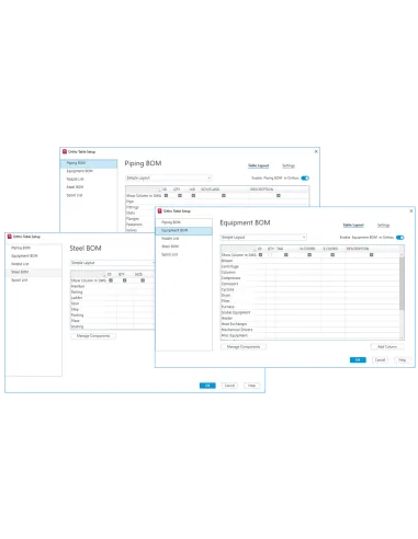 AutoCAD Plant 3D 2024: configuración de tablas BOM ortogonales de tuberías, equipos y acero