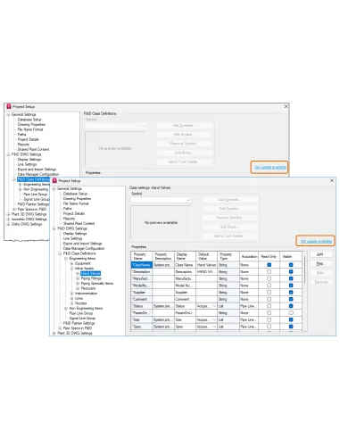 AutoCAD Plant 3D 2025: Configuración de proyecto con el aviso de actualización a la simbología ISA