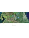 AutoCAD Map 3D: capa de carreteras filtrada por ubicación y por propiedad sobre una imagen satelital