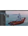 Outliner de Maya con menú contextual USD (Add New Prim) y un modelo de barco en el visor