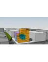 Volúmenes de anteproyecto de FormIt sobre un entorno urbano, enlazados con Revit