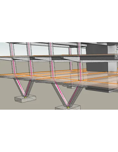 Robot Structural Analysis Professional 2024: Estructura en Revit con modelo analítico contextual sobre pilares, vigas y losas