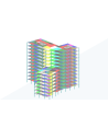 Robot Structural Analysis Professional 2024: Edificio con regiones de distribución de cargas desde cerramientos a vigas y pil