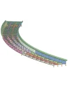Modelo de análisis por elementos finitos de un puente curvo con apoyos, en Structural Bridge Design