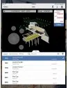 Aplicación de tableta de Point Layout con modelo 3D, puntos de replanteo y control de prisma
