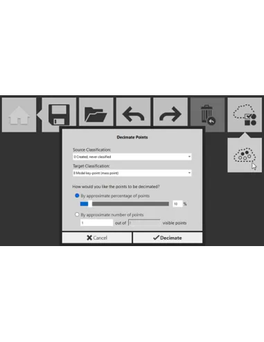 Cuadro Decimate Points para reducir la densidad de una nube en ReCap Pro 2025